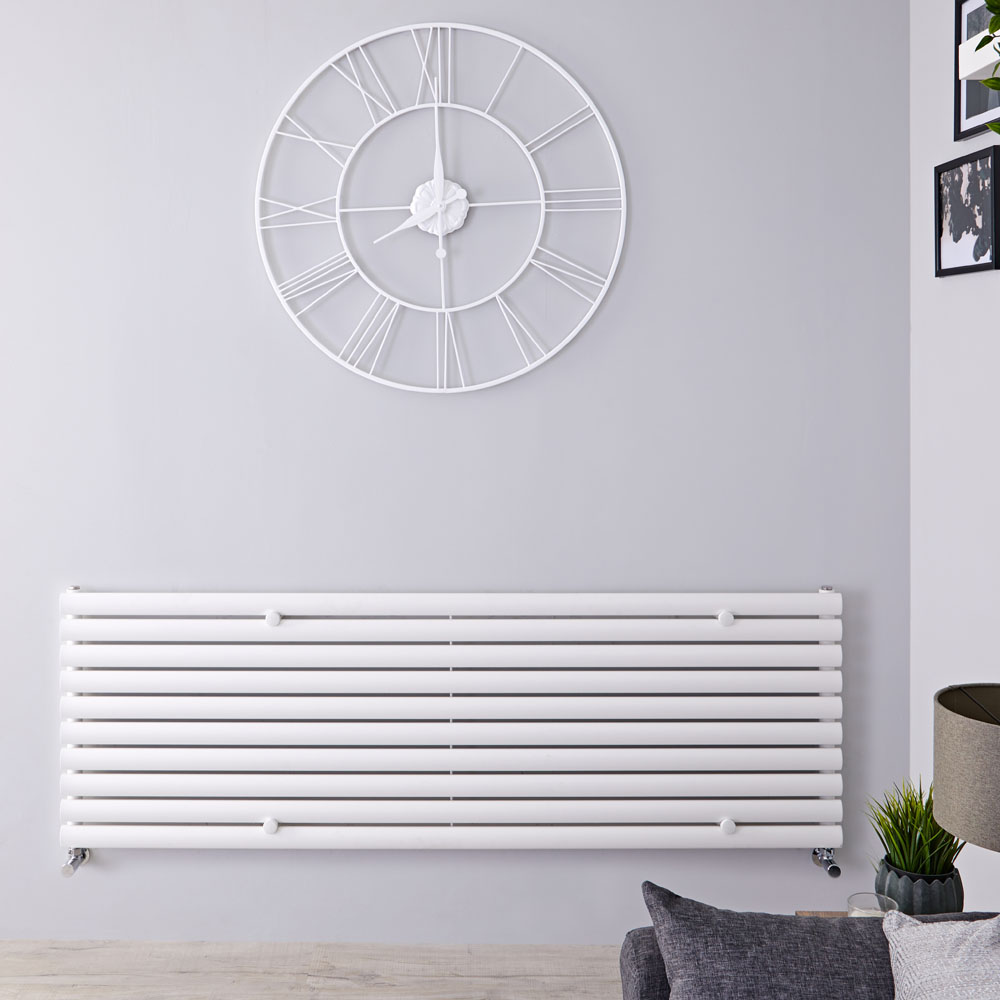 Radiatore di Design Orizzontale - Bianco - 590mm x 1600mm x 78mm - 1299 Watt - Revive