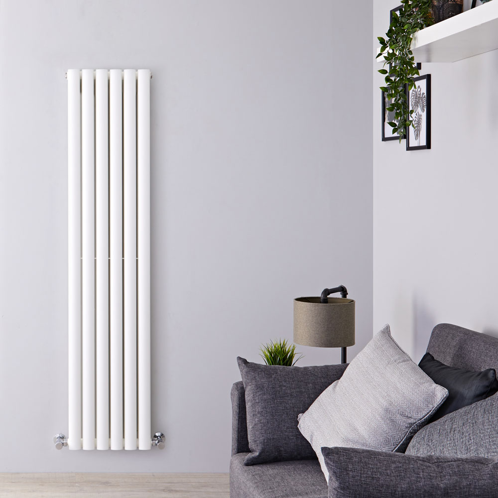 Radiatore di Design Verticale Doppio - Bianco - 1600mm x 354mm x 78mm - 1228 Watt - Revive