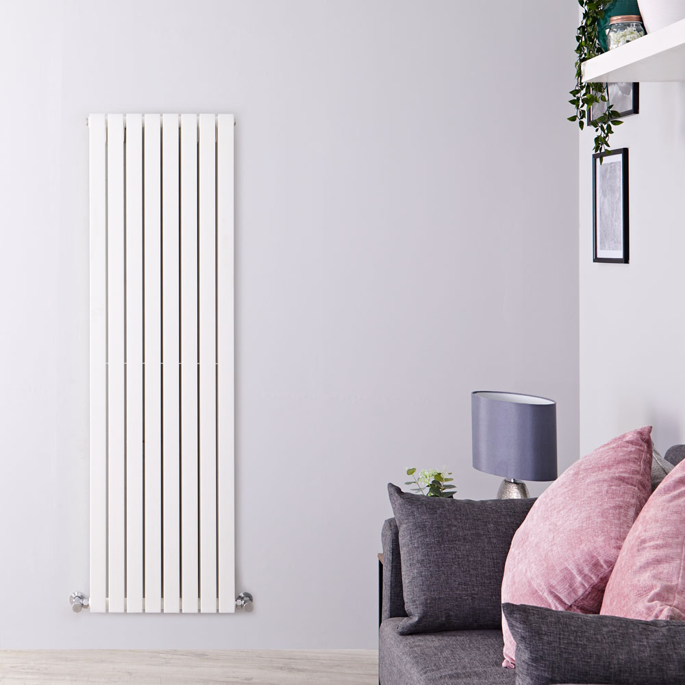 Radiatore di Design Verticale Doppio - Bianco - 1600mm x 472mm x 72mm - 1591 Watt - Sloane