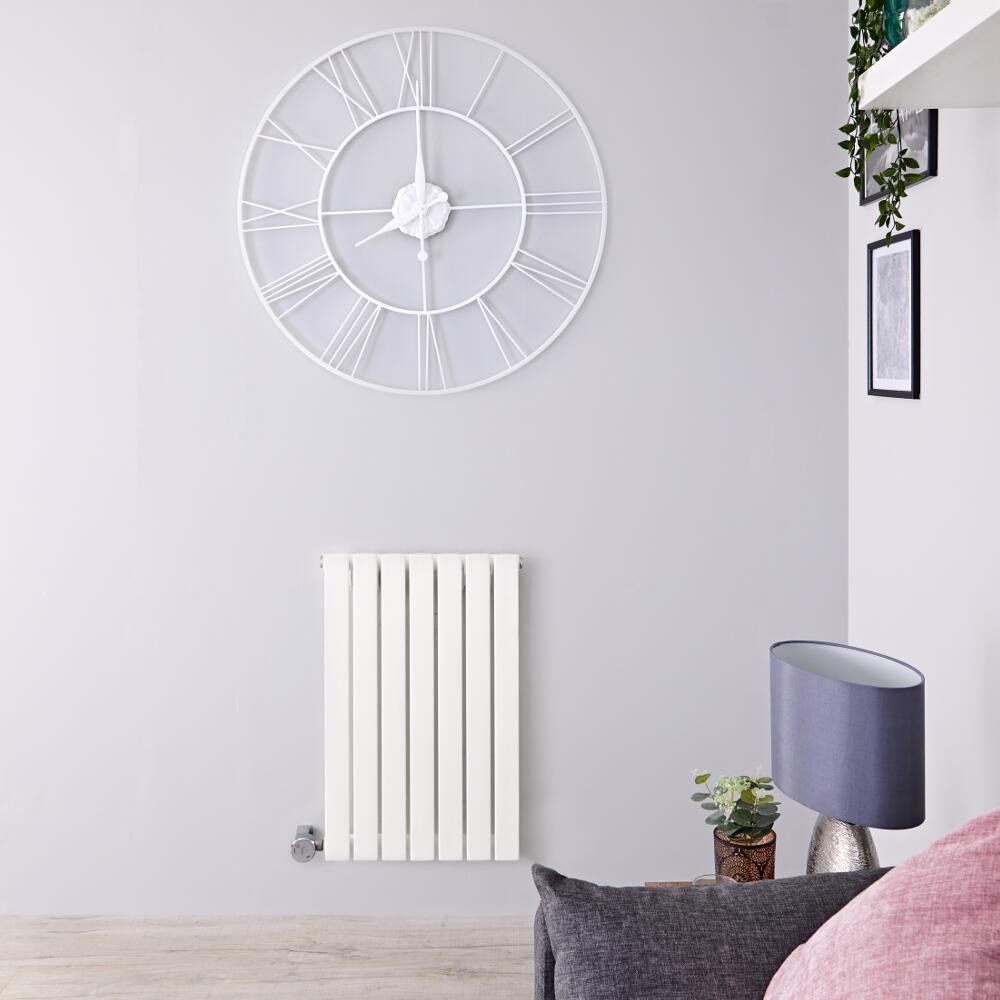 Radiatore di Design Elettrico Orizzontale - Bianco - 635mm x 420mm x 54mm - Elemento Termostatico 400W - Sloane