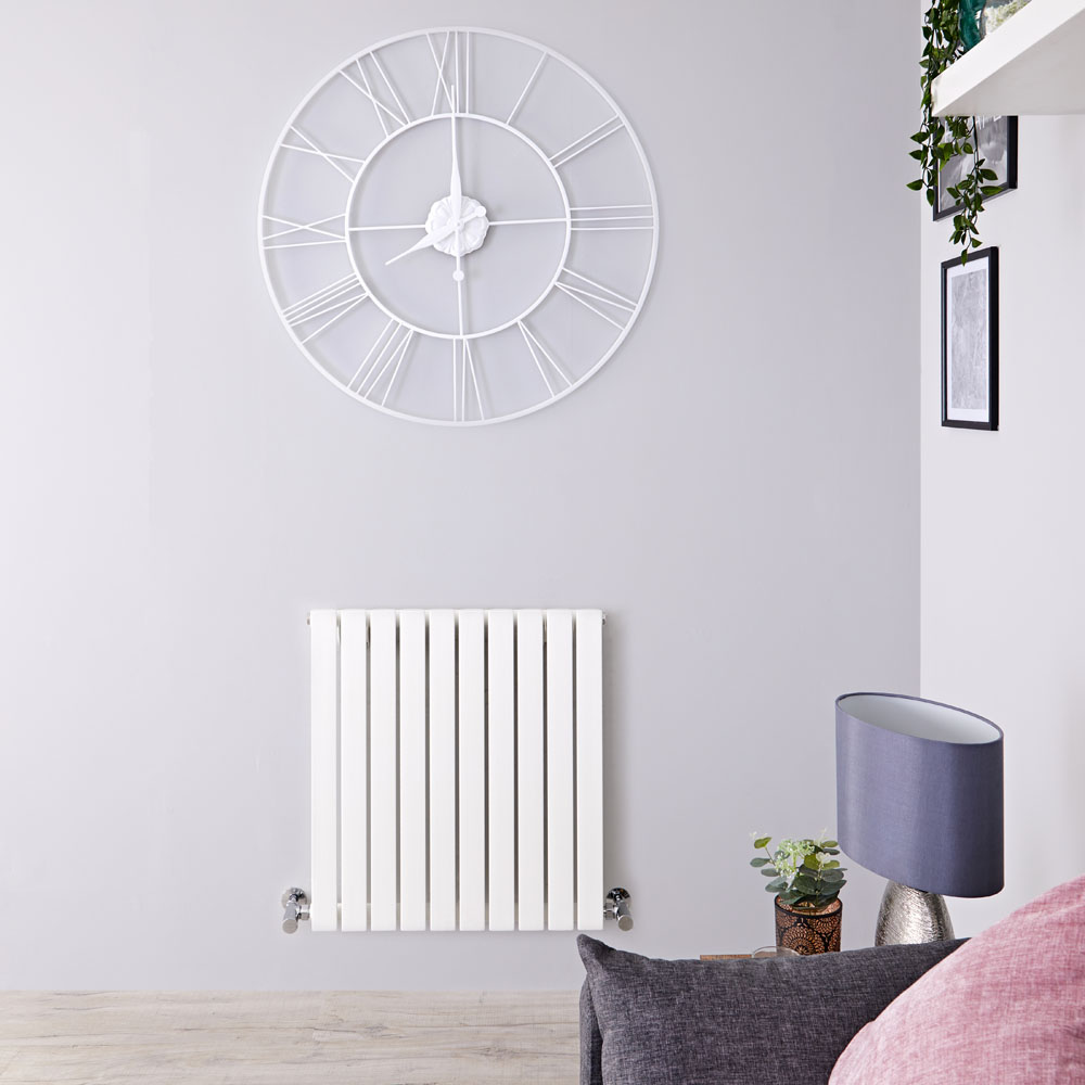 Radiatore di Design Orizzontale - Bianco - 635mm x 600mm x 54mm - 601 Watt - Sloane