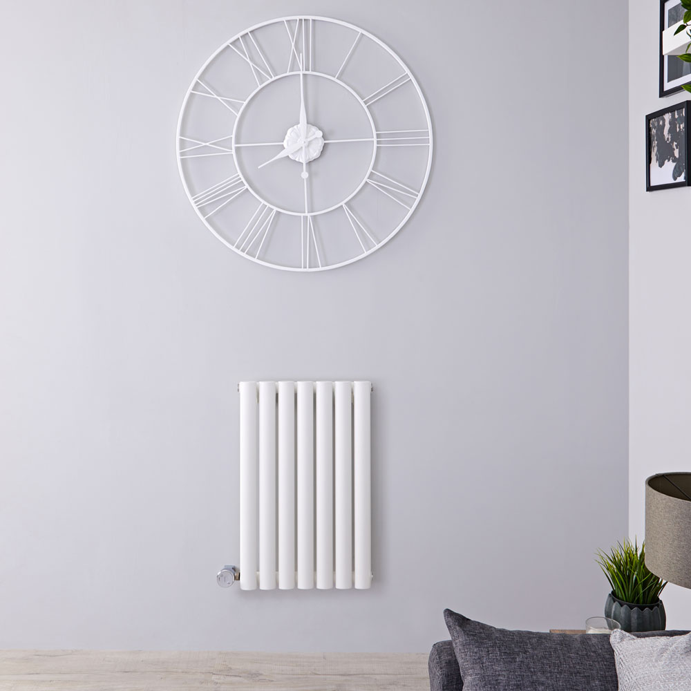 Radiatore di Design Elettrico Orizzontale - Bianco - 635mm x 415mm x 55mm - Elemento Termostatico 400W - Revive