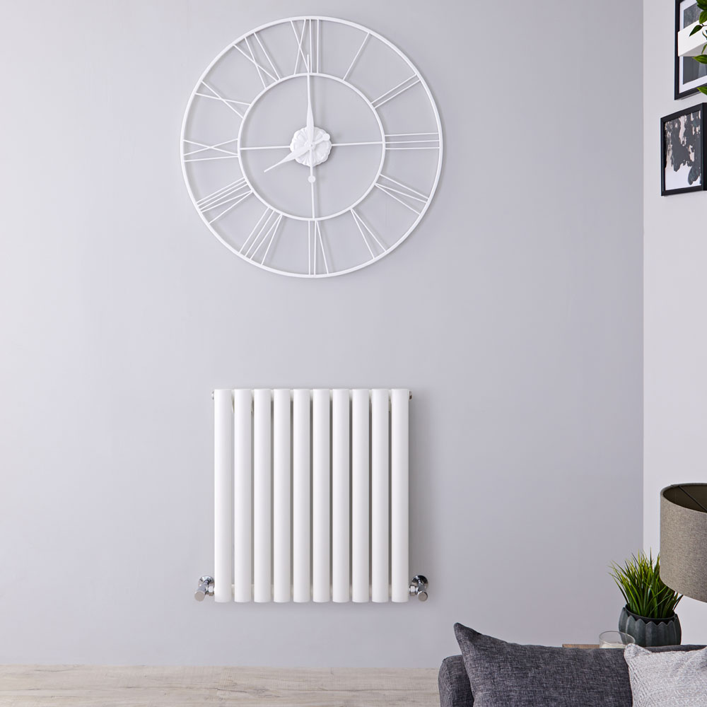 Radiatore di Design Orizzontale - Bianco - 635mm x 595mm x 55mm - 597 Watt - Revive