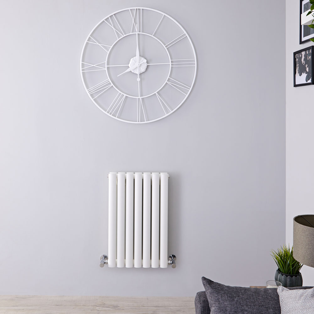 Radiatore di Design Orizzontale Doppio - Bianco - 635mm x 415mm x 78mm - 652 Watt - Revive
