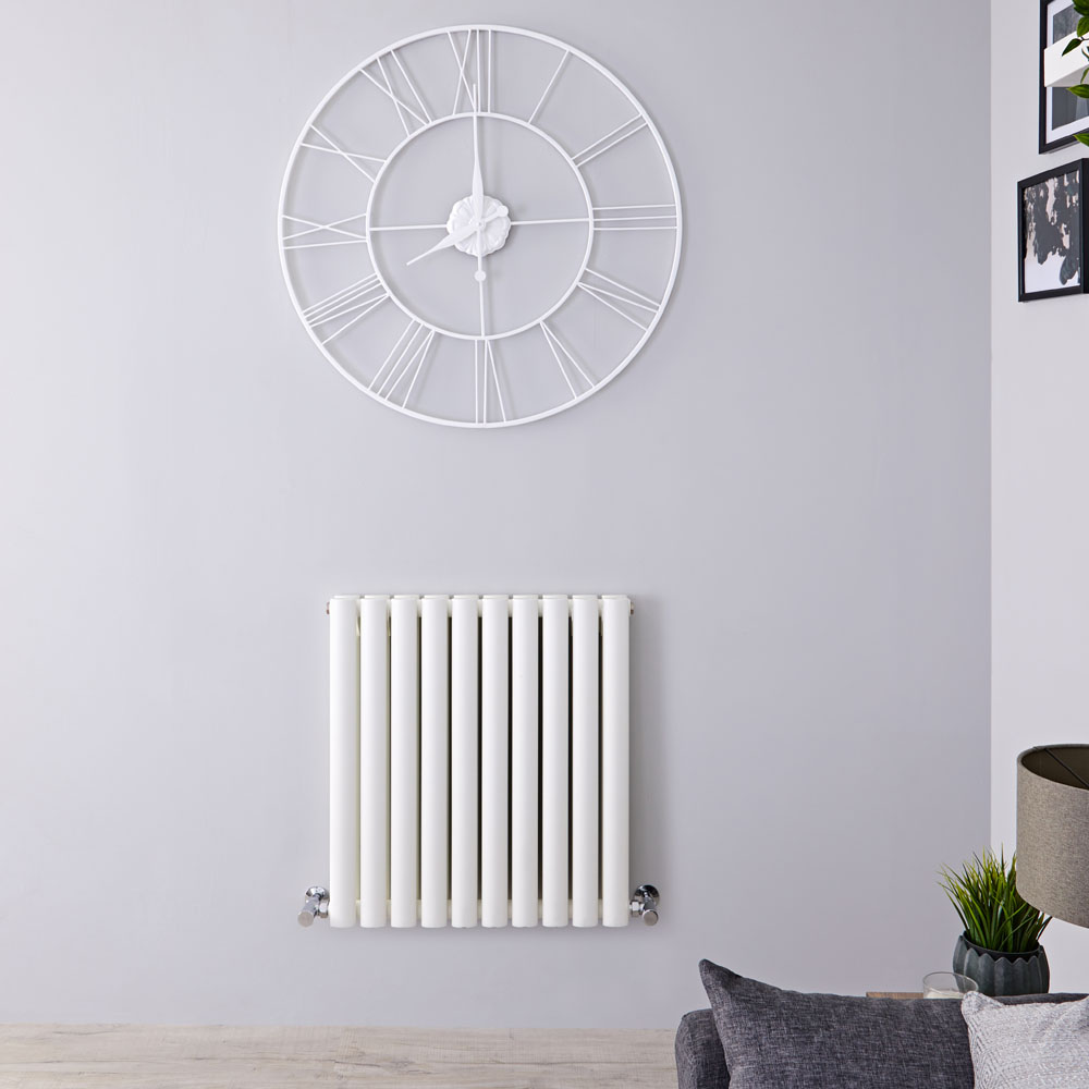 Radiatore di Design Orizzontale Doppio - Bianco - 635mm x 595mm x 78mm - 932 Watt - Revive