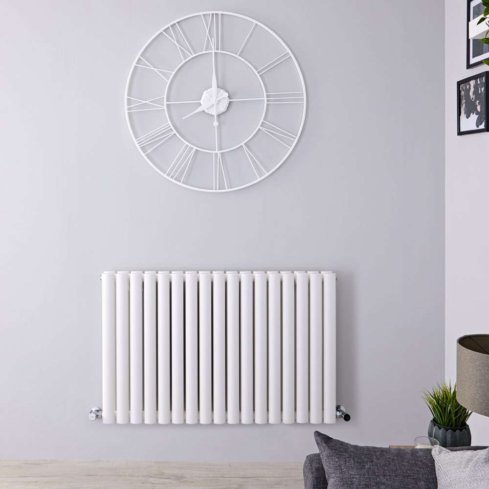 Radiatore di Design Orizzontale Doppio - Bianco - 635mm x 1000mm x 78mm - 1584 Watt - Revive