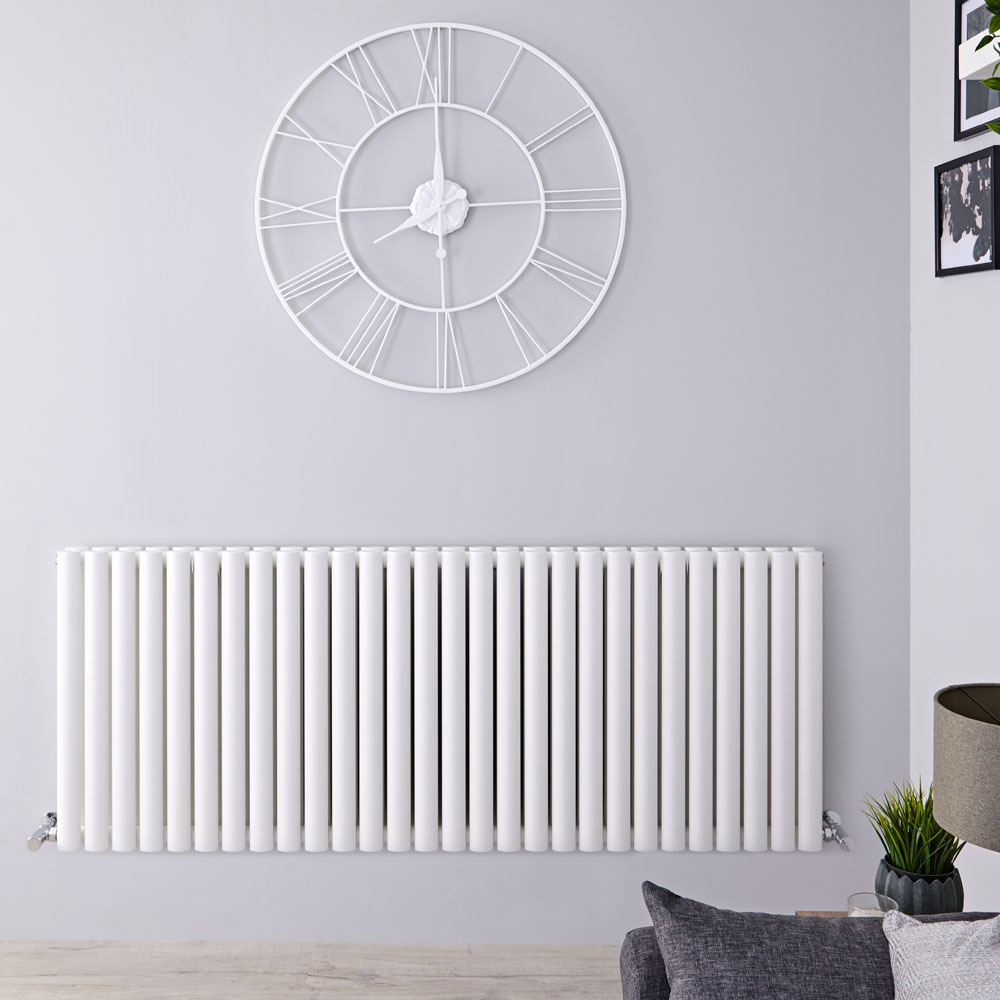Radiatore di Design Orizzontale Doppio - Bianco - 635mm x 1647mm x 78mm - 2609 Watt - Revive