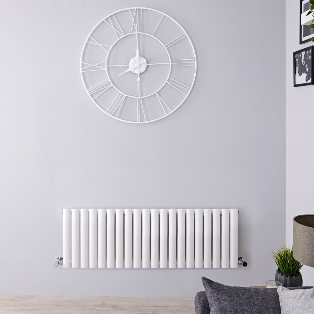 Radiatore di Design Orizzontale - Bianco - 400mm x 1180mm x 56mm - 906 Watt - Revive