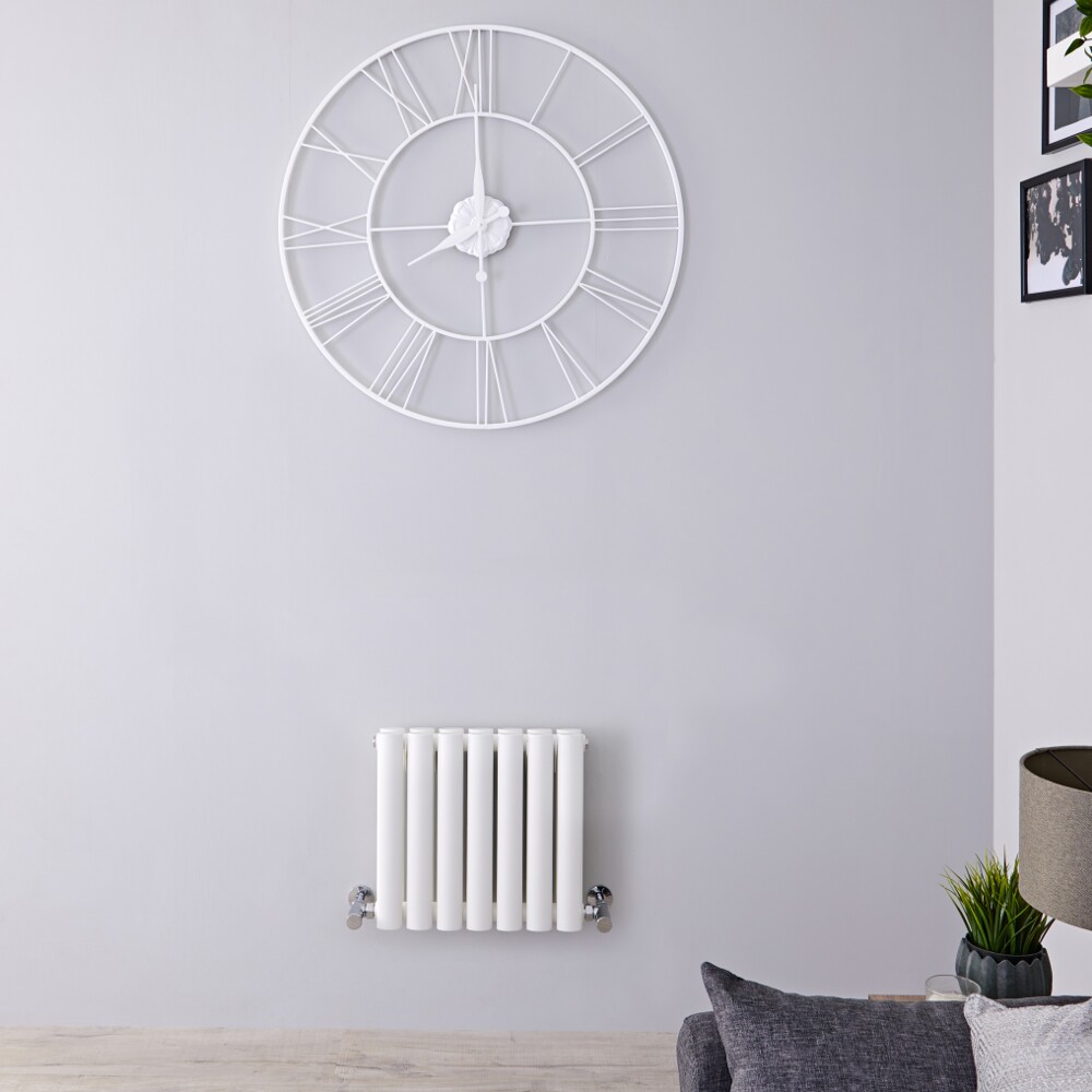 Radiatore di Design Orizzontale Doppio - Bianco - 400mm x 415mm x 78mm - 482 Watt - Revive