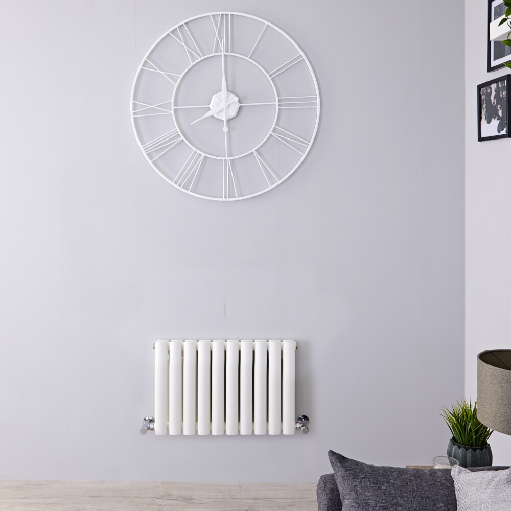 Radiatore di Design Orizzontale Doppio - Bianco - 400mm x 595mm x 78mm - 688 Watt - Revive