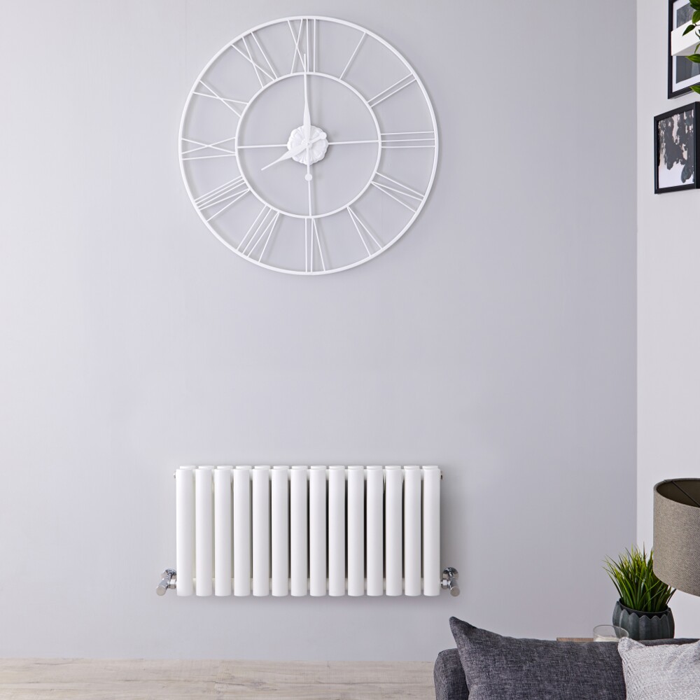 Radiatore di Design Orizzontale Doppio - Bianco - 400mm x 834mm x 78mm - 964 Watt - Revive