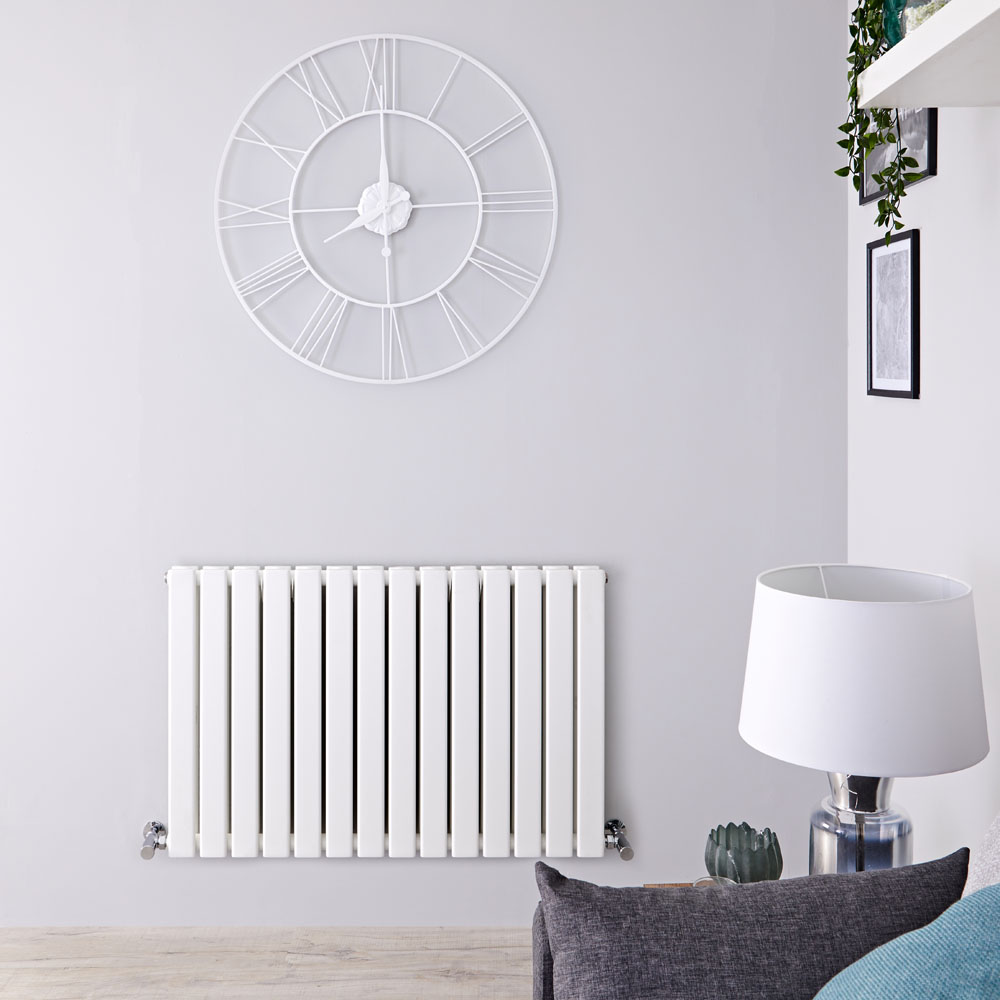 Radiatore di Design Orizzontale Doppio - Bianco - 635mm x 980mm x 58mm - 1338 Watt - Delta