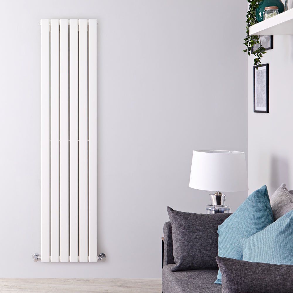 Radiatore di Design Verticale Doppio - Bianco - 1600mm x 420mm x 60mm - 1323 Watt - Delta