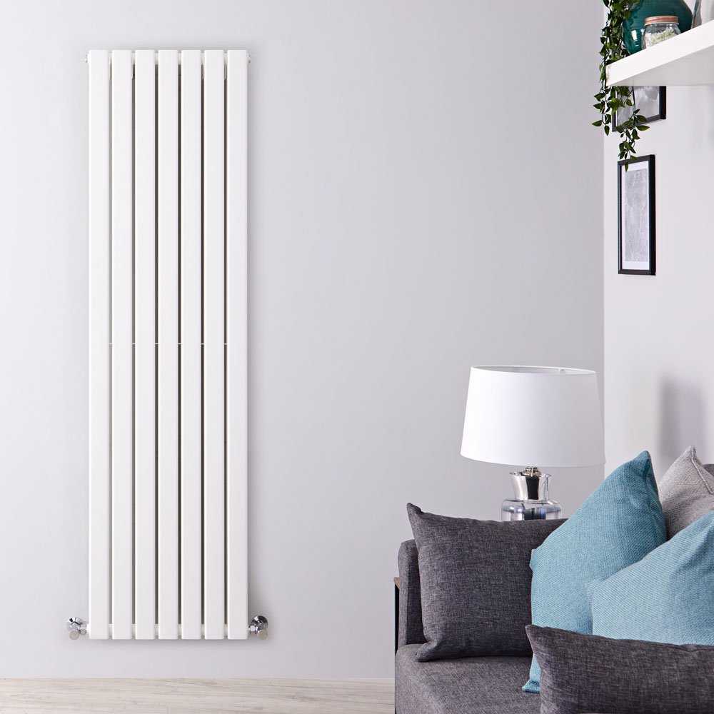 Radiatore di Design Verticale Doppio - Bianco - 1600mm x 490mm x 60mm - 1543 Watt - Delta