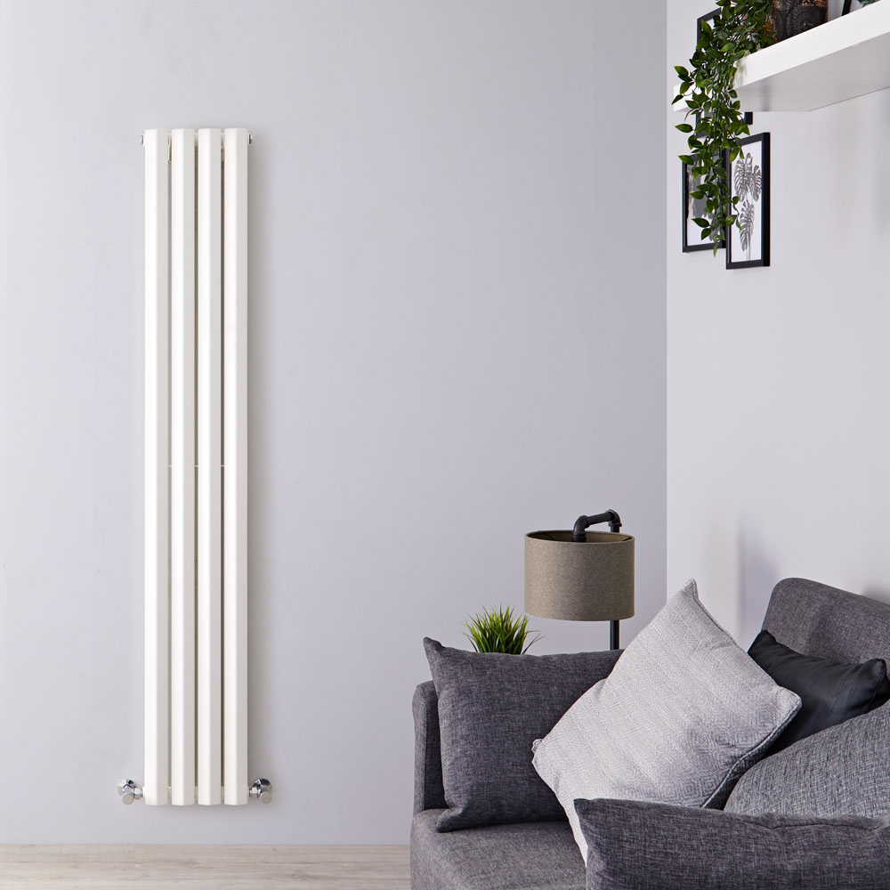 Radiatore di Design Verticale Doppio - Bianco - 1600mm x 280mm x 86mm - 983 Watt - Rombo