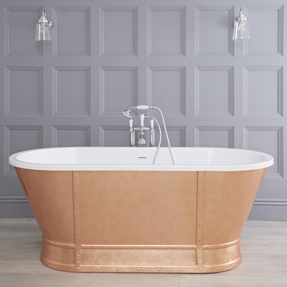 Vasca Centro Stanza in Acrilico Colore Bronzo con Effetto Metallico 1676 x 780mm - Egermont