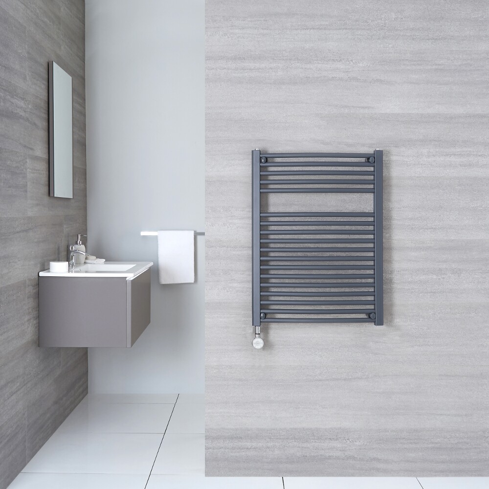 Radiatore Scaldasalviette Elettrico Piatto - Antracite - 800mm x 500mm x 30mm - Loa