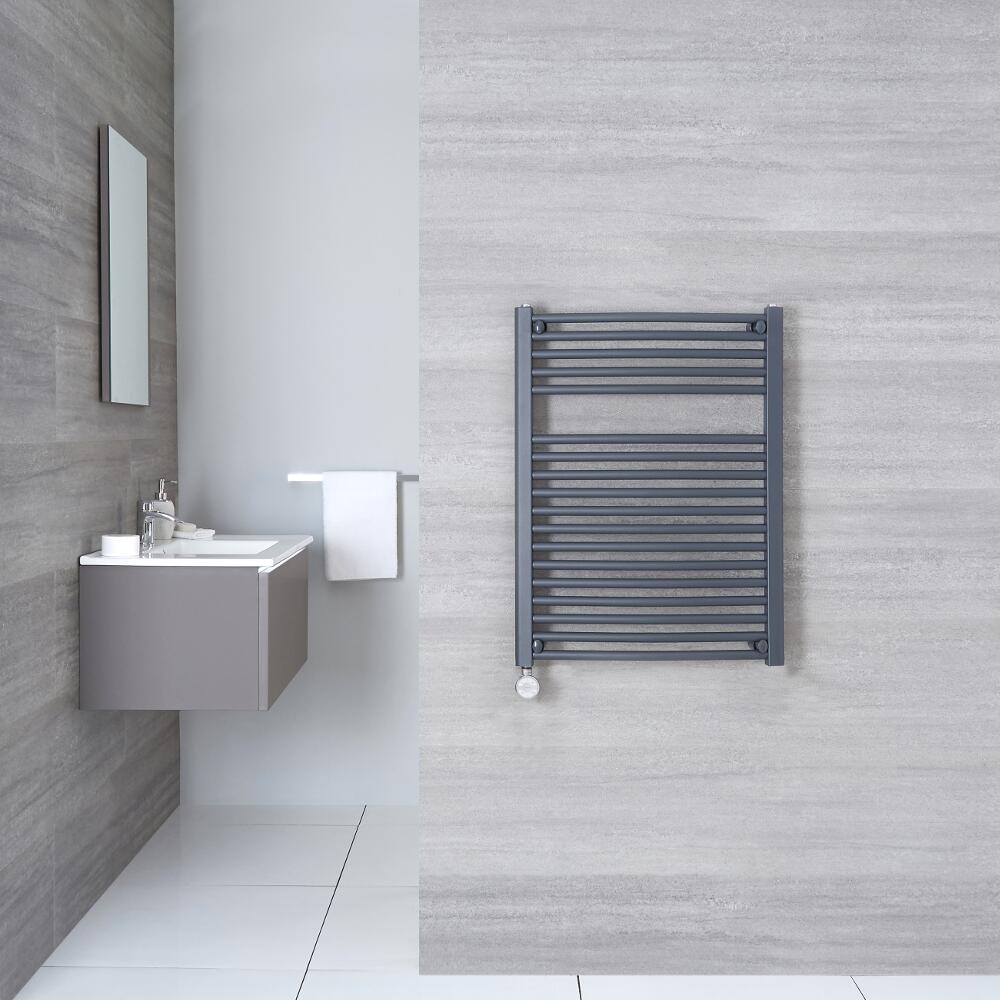 Radiatore Scaldasalviette Elettrico Curvo - Antracite - 800mm x 600mm x 52mm - Loa