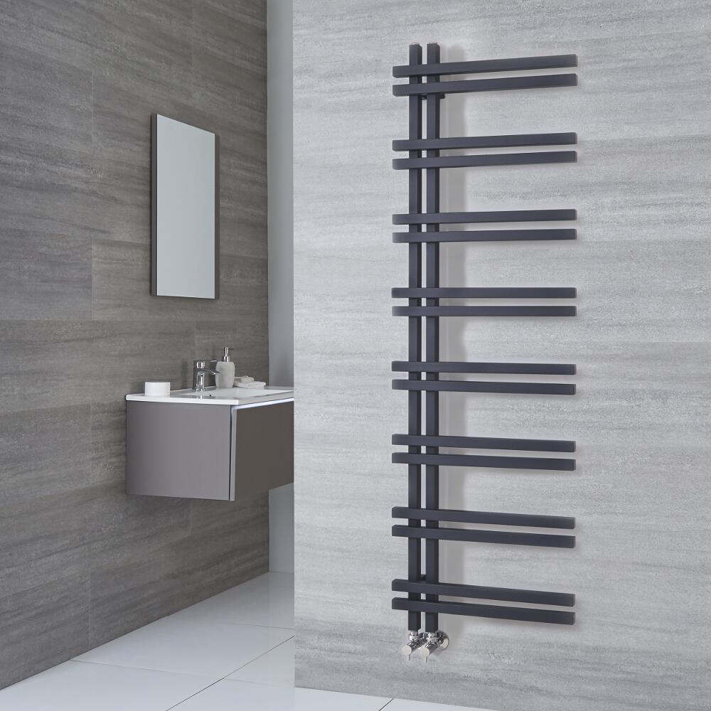 Radiatore Scaldasalviette di Design - Alluminio - Antracite - 1600mm x 500mm - 701 Watt - Tika
