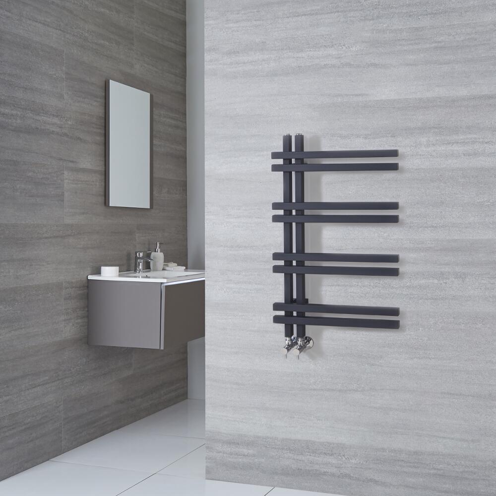 Radiatore Scaldasalviette di Design - Alluminio - Antracite - 800mm x 500mm - 351 Watt - Tika