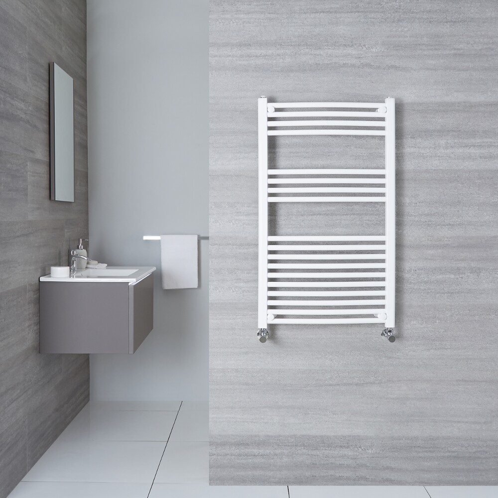 Radiatore Scaldasalviette Curvo - Bianco - 1000mm x 500mm x 45mm - 533 Watt - Etna