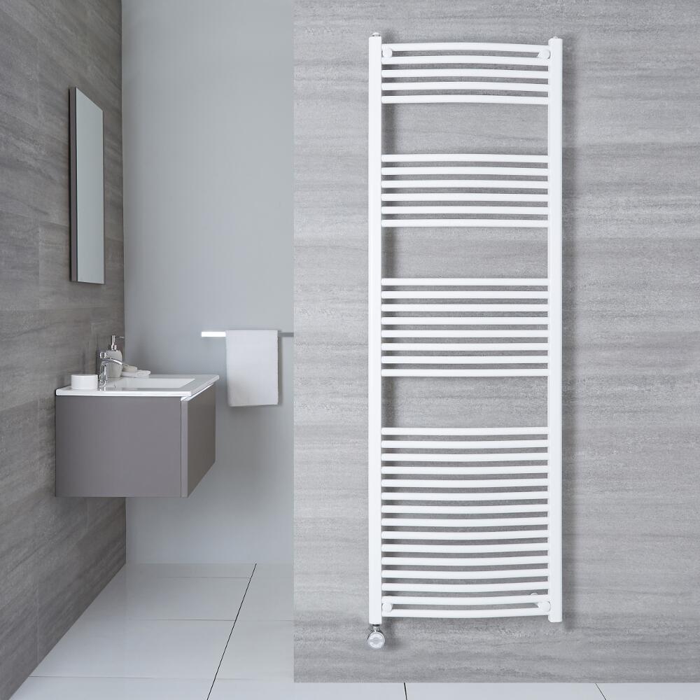 Radiatore Scaldasalviette Elettrico Curvo - Bianco - 1800mm x 500mm x 45mm - Etna