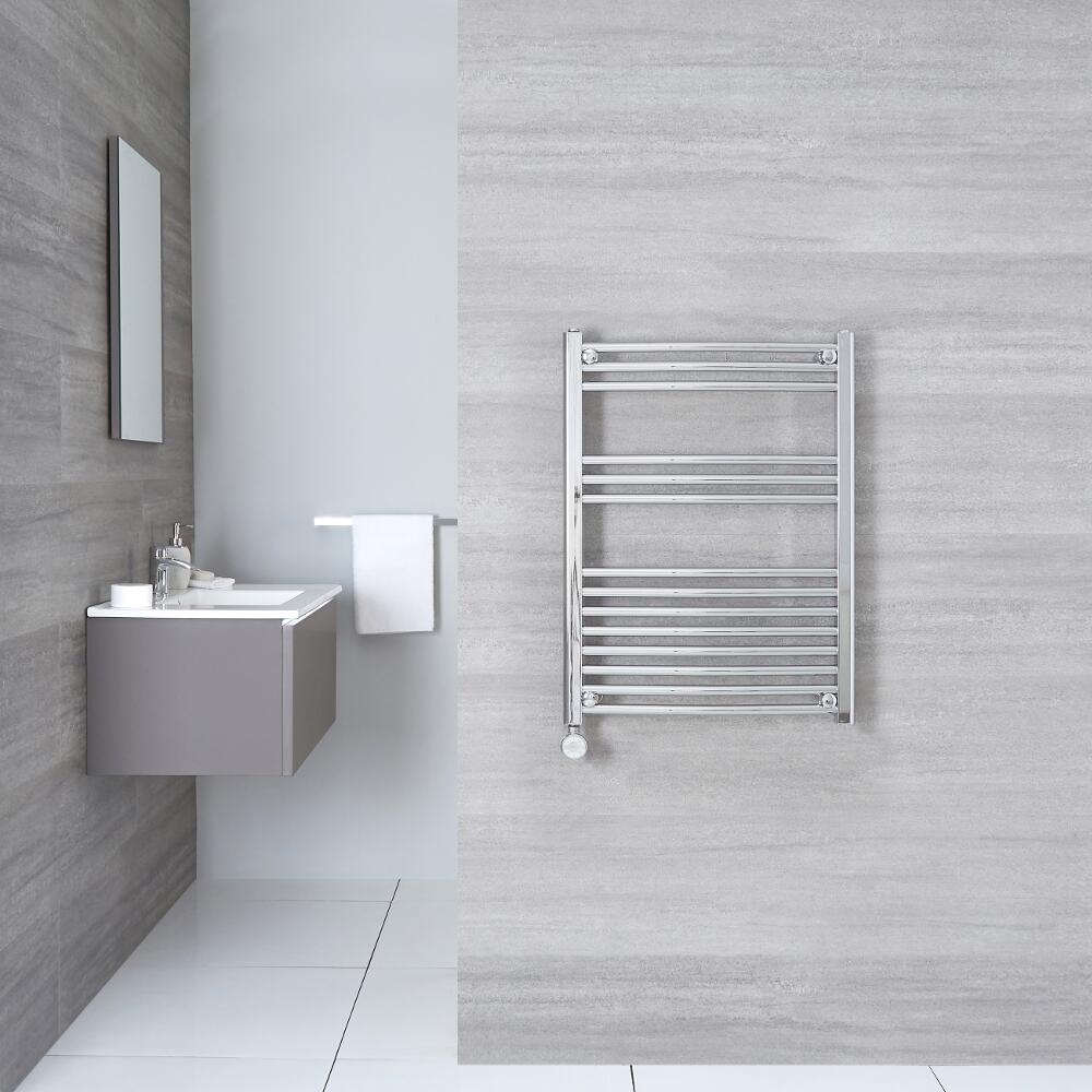 Radiatore Scaldasalviette Elettrico Curvo - Cromato - 800mm x 600mm x 50mm - Ischia
