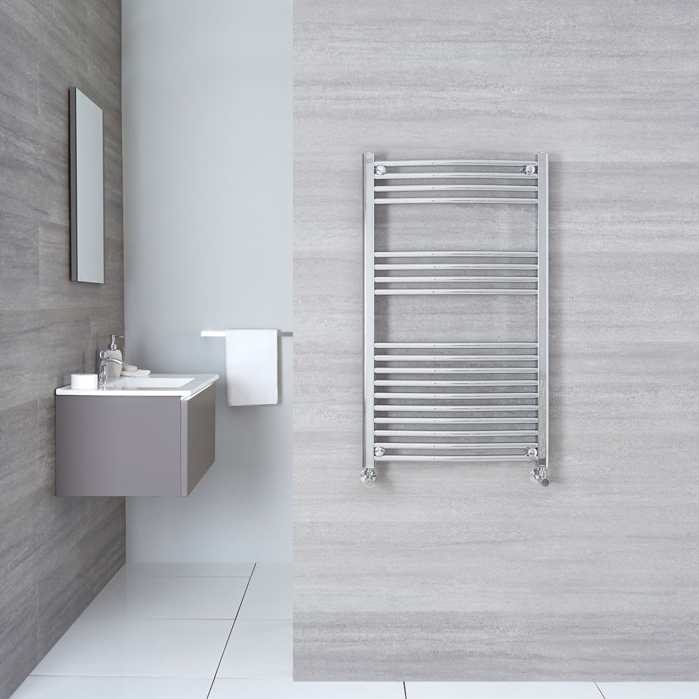 Radiatore Scaldasalviette Curvo - Cromato - 1000mm x 600mm x 50mm - 423 Watt - Ischia