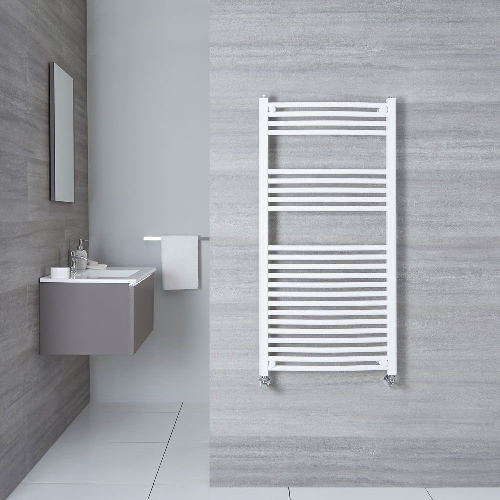 Radiatore Scaldasalviette Curvo - Bianco - 1200mm x 600mm x 50mm - 755 Watt - Etna