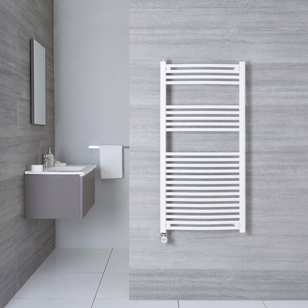 Radiatore Scaldasalviette Elettrico Curvo - Bianco - 1200mm x 600mm x 50mm - Etna