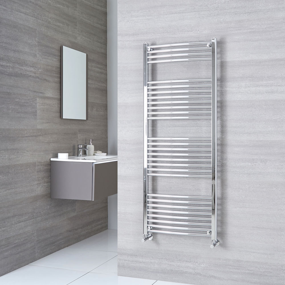Radiatore Scaldasalviette Curvo - Cromato - 1500mm x 600mm x 50mm - 649 Watt - Ischia