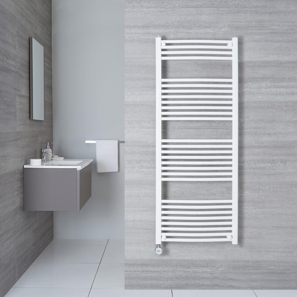 Radiatore Scaldasalviette Elettrico Curvo - Bianco - 1500mm x 600mm x 50mm - Etna