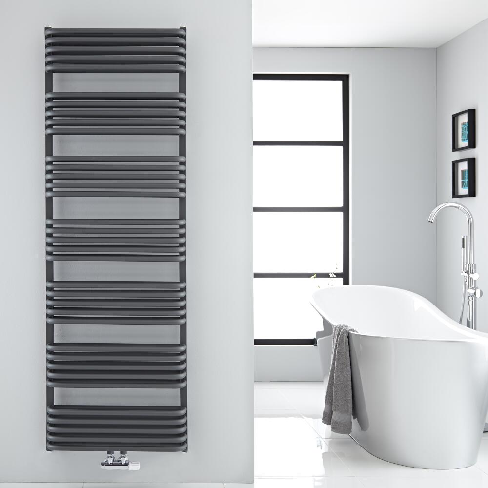 Scaldasalviette con Attacco Centrale - Curvo - Antracite - 1800mm x 600mm - 2083 Watt - Arch