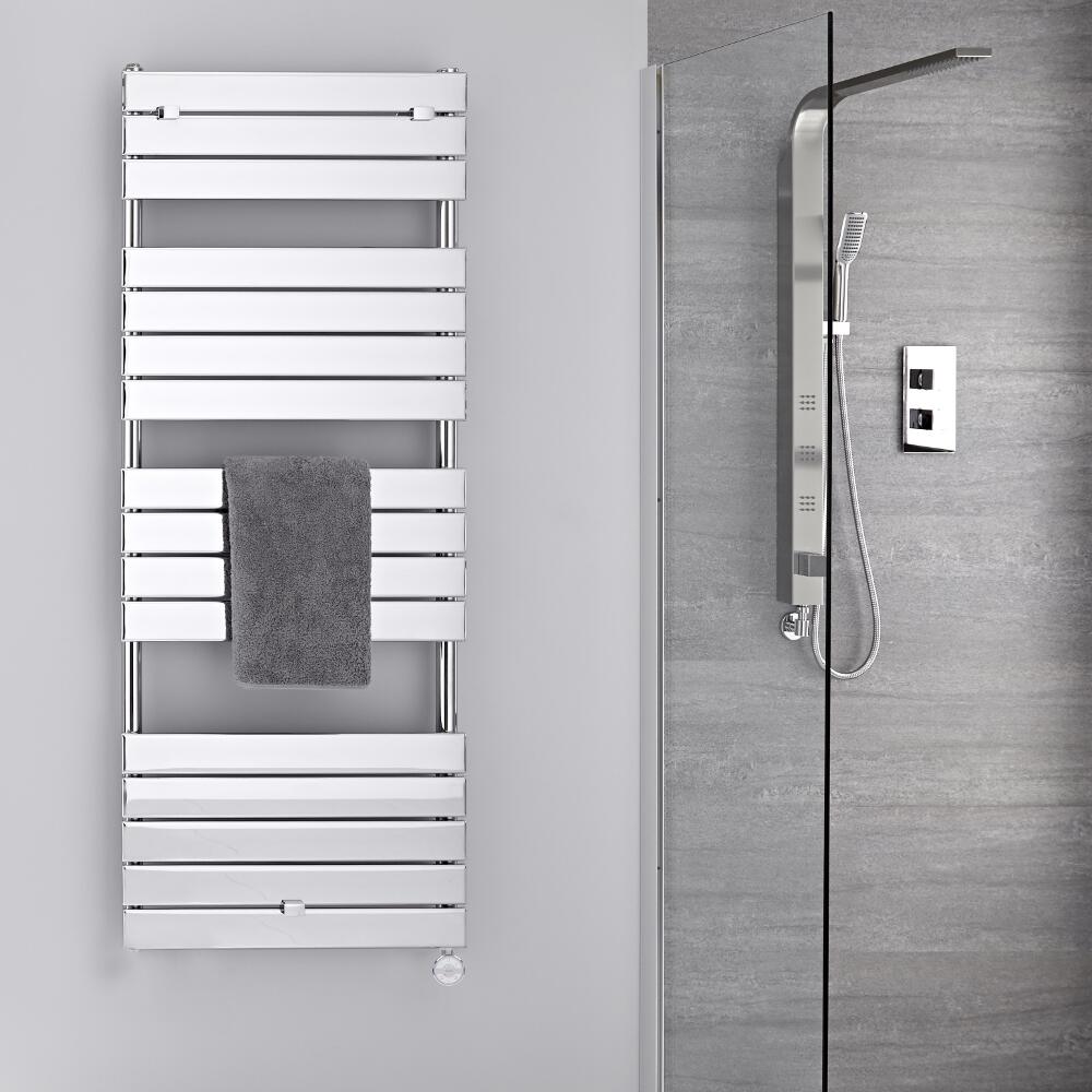 Radiatore Scaldasalviette Elettrico - Piatto - Cromato - 1512mm x 600mm - Lustro