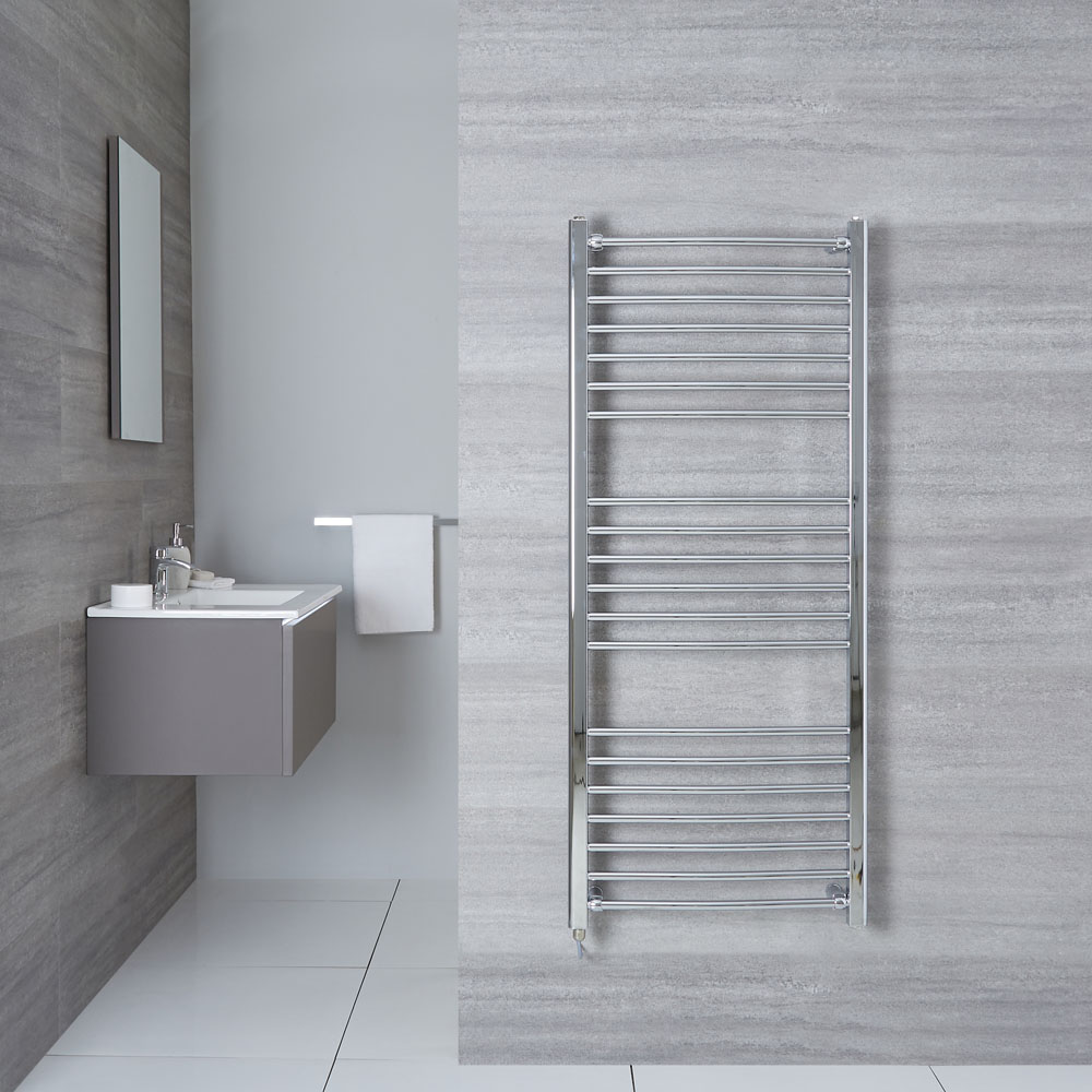 Radiatore Scaldasalviette Elettrico Curvo - Cromato - 1400mm x 600mm - Eco