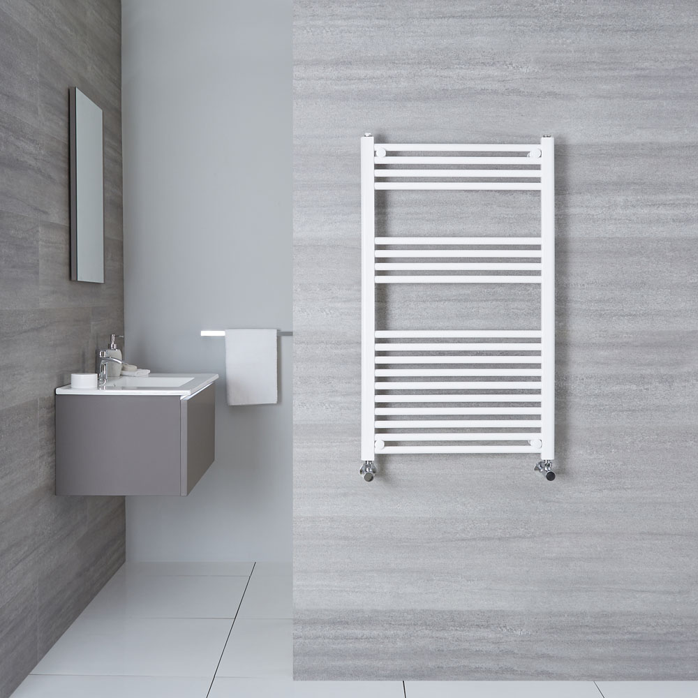 Radiatore Scaldasalviette Piatto - Bianco - 1000mm x 600mm x 30mm - 614 Watt - Etna