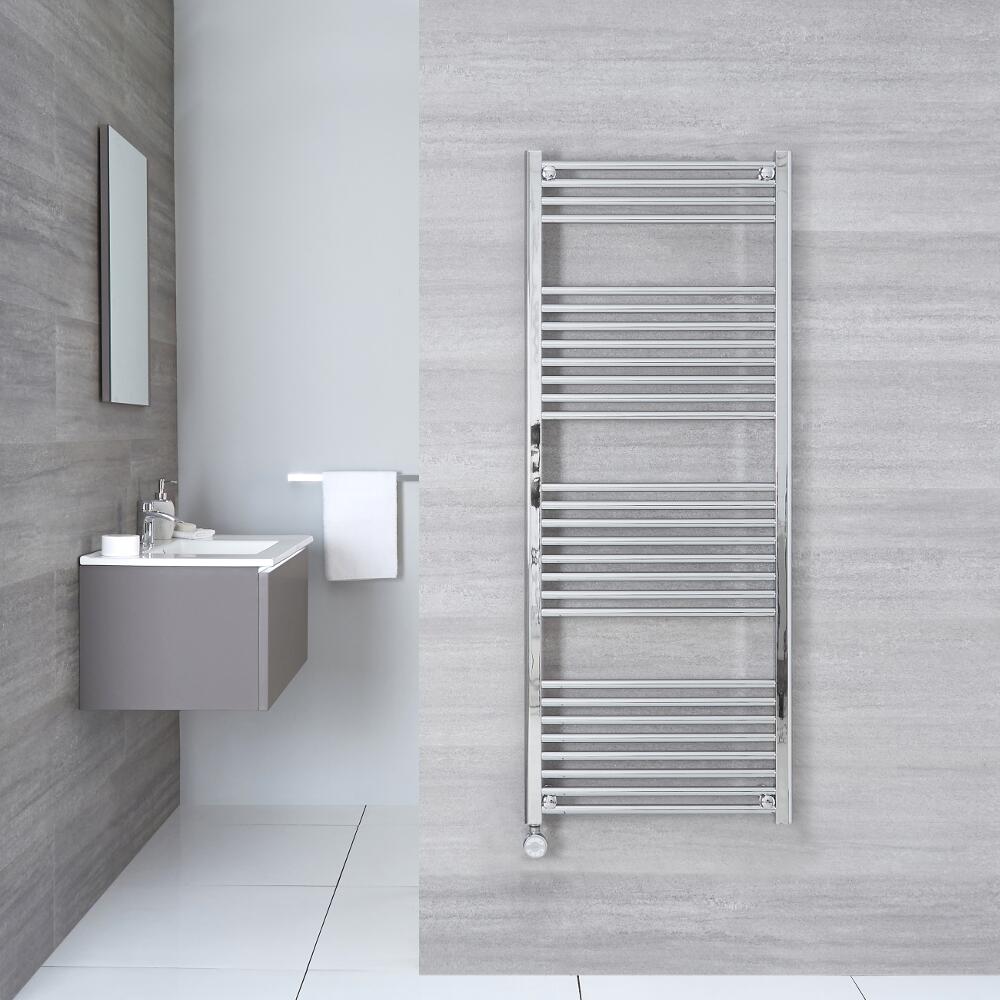 Radiatore Scaldasalviette Elettrico Piatto - Cromato - 1500mm x 600mm x 30mm - Ischia