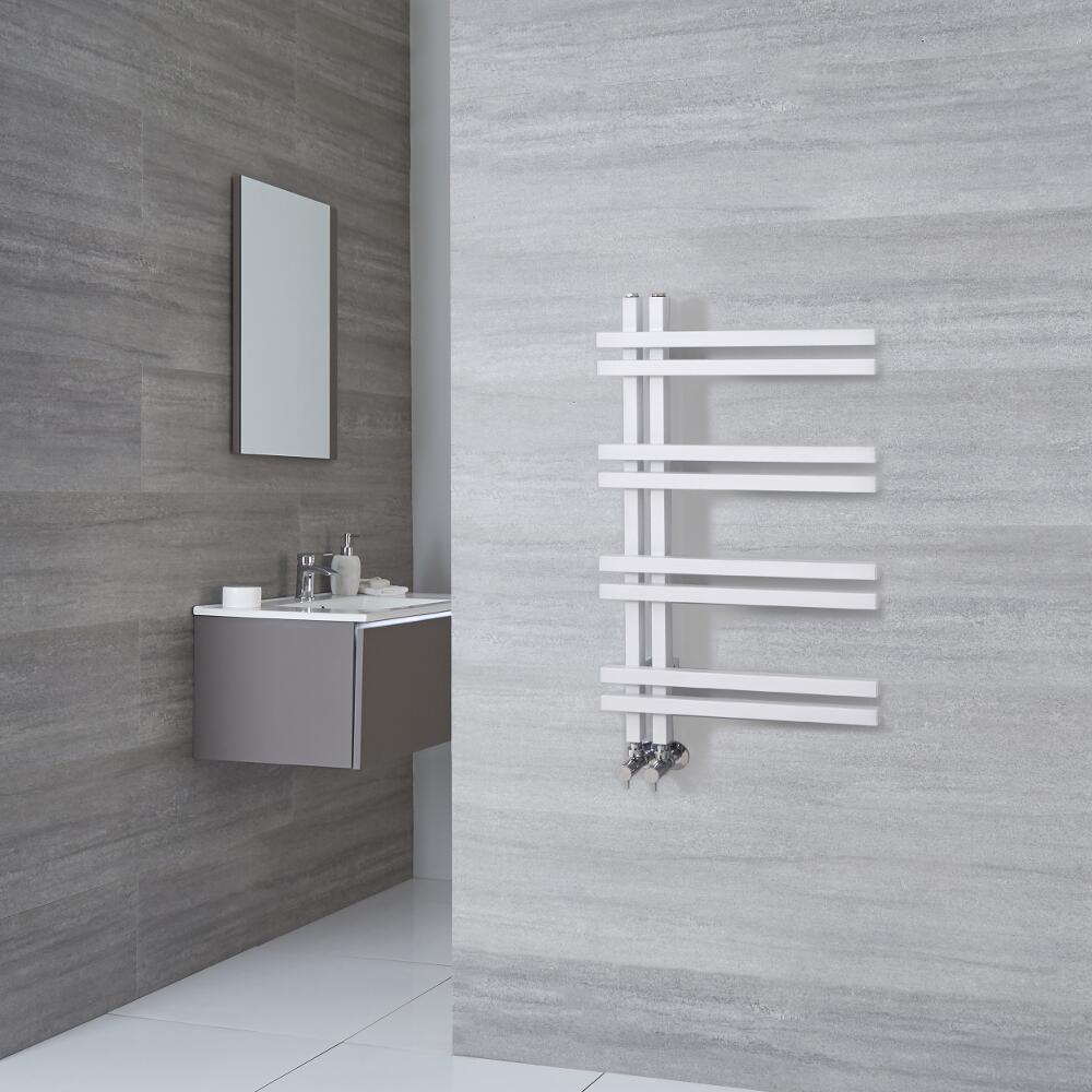 Radiatore Scaldasalviette di Design - Alluminio - Bianco - 800mm x 500mm - 351 Watt - Tika