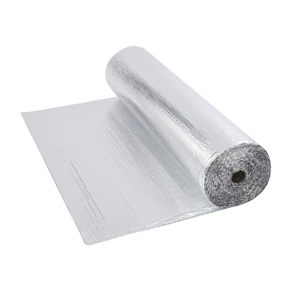 Isolante Termico Multistrato a Bolle d’Aria Doppio con Due Fogli di Alluminio - 10m x 1,2m - 12m2