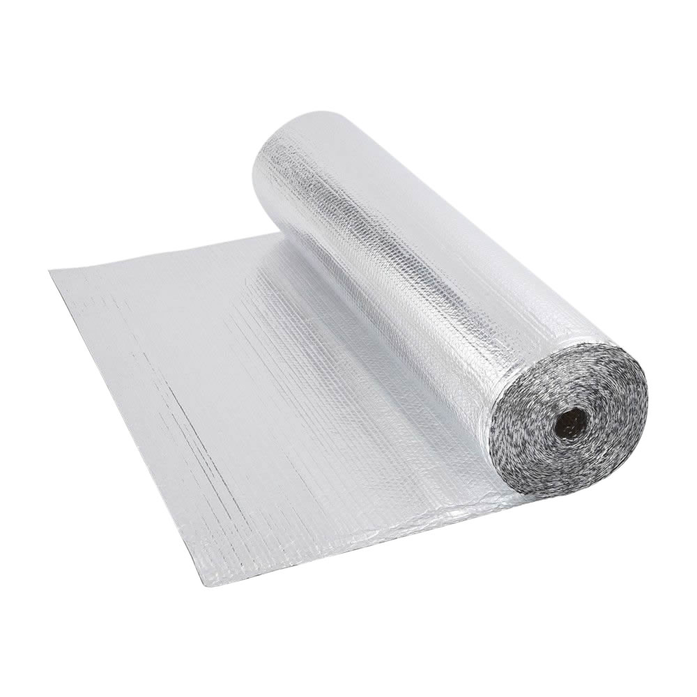 Isolante termico multistrato a bolle d’aria con due fogli di alluminio - 25m x 1,2m