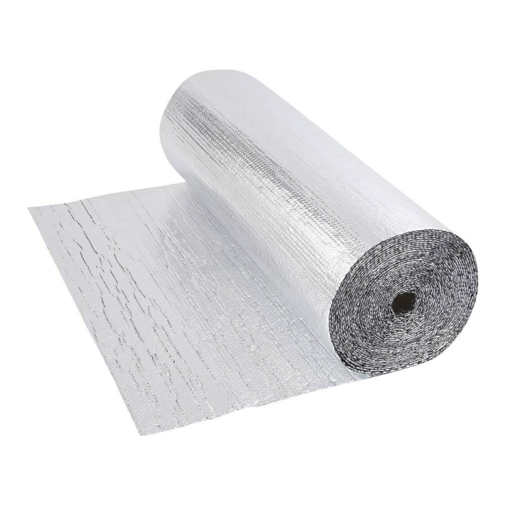 Isolante Termico Multistrato Doppio a Bolle d’Aria con Due Fogli di Alluminio - 25m x 1,2m