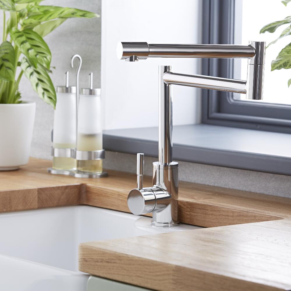 Rubinetto Lavello Cucina Pieghevole Monocomando con Braccio Estensibile