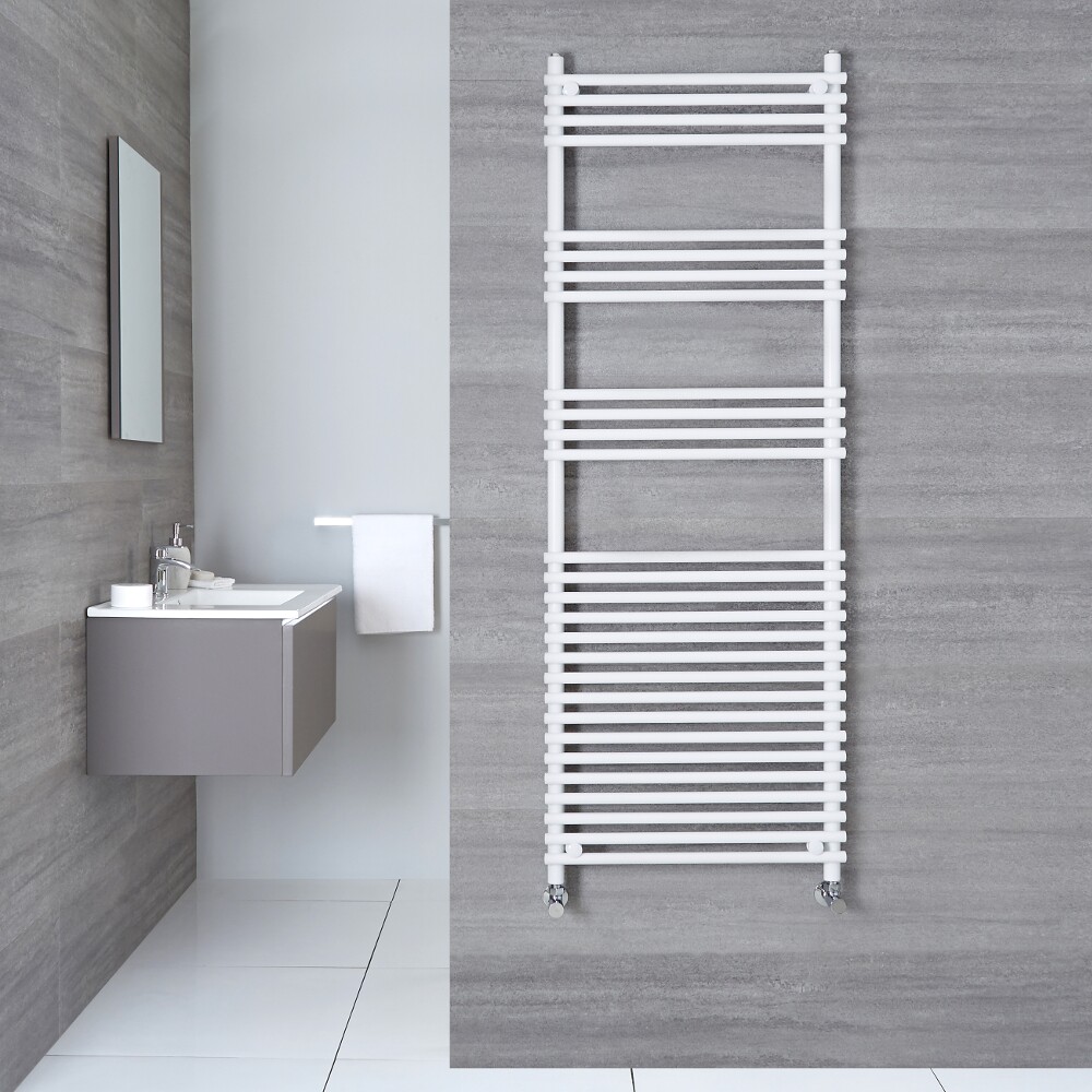 Radiatore Scaldasalviette Piatto - Bianco - 1650mm x 450mm x 84mm - 850 Watt - Ischia