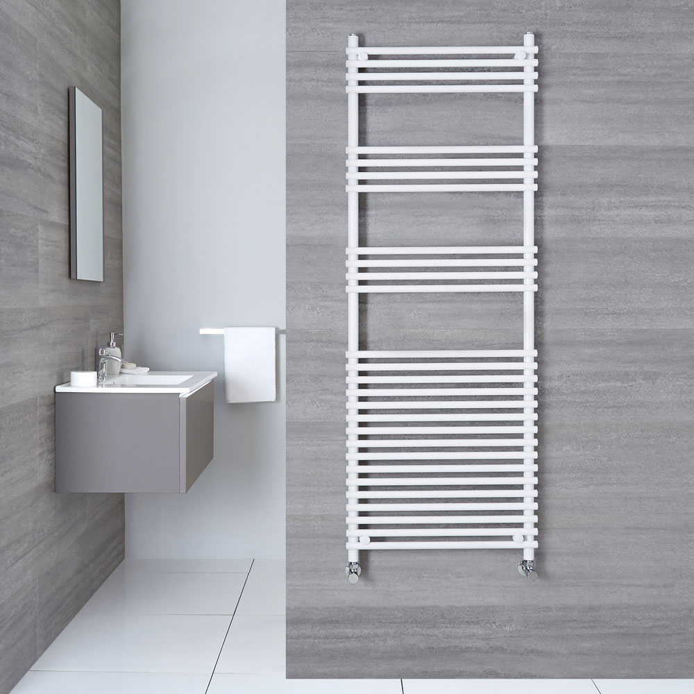 Radiatore Scaldasalviette Piatto - Bianco - 1650mm x 600mm x 54mm - 1052 Watt - Ischia