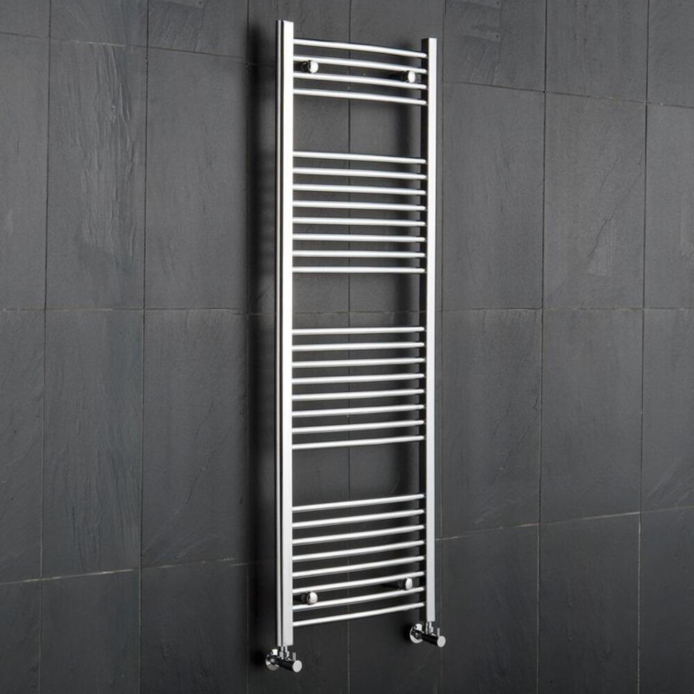 Radiatore Scaldasalviette Curvo - Cromato - 1500mm x 600mm x 46mm - 554 Watt - Ischia