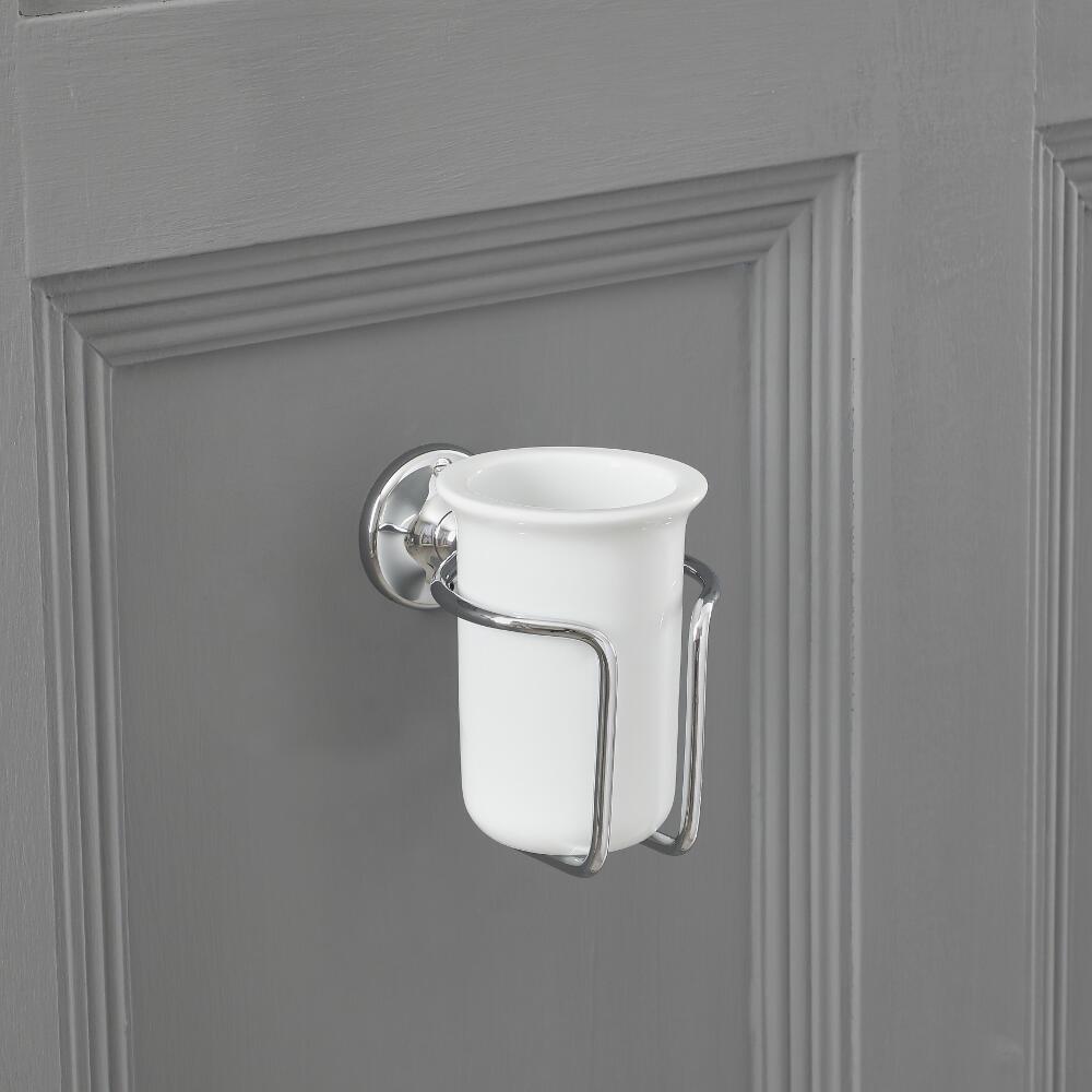 Bicchiere Porta Spazzolino in Ceramica e Porta Bicchiere Murale
