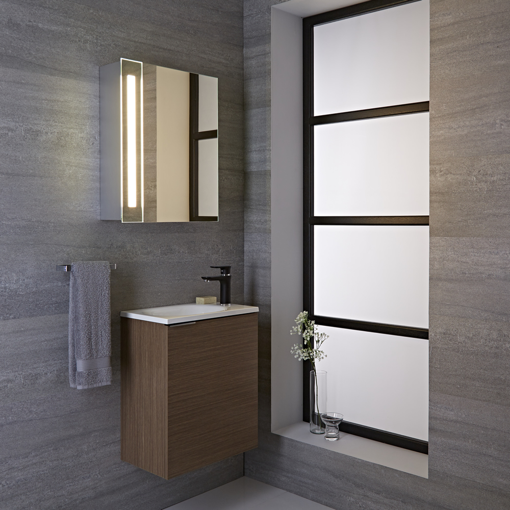 Armadio con Specchio con Sensore e Faretto a LED per Stanza da Bagno 600x400mm - Bala