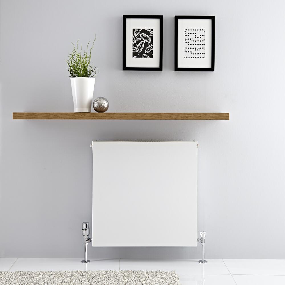Radiatore a Piastra Orizzontale Doppio Plus - Bianco - 600mm x 600mm x 72,5mm - 987 Watt - Type 21