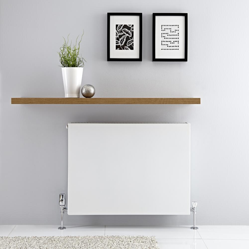 Radiatore a Piastra Orizzontale Doppio Plus - Bianco - 600mm x 800mm x 72,5mm - 1316 Watt – Type 21