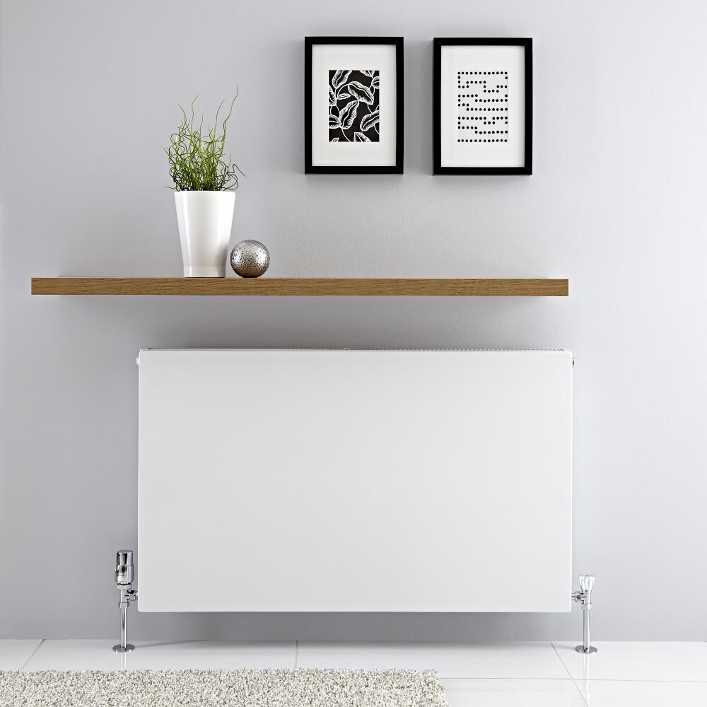 Radiatore a Piastra Orizzontale Doppio Plus - Bianco - 600mm x 1000mm x 72,5mm - 1646 Watt - Type 21